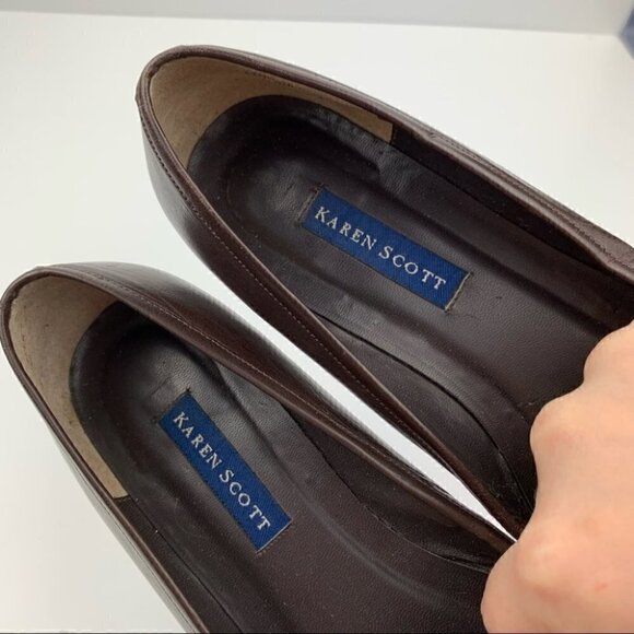Karen Scott flats 7.5 Mari brown leather loafers - Picture 9 of 11